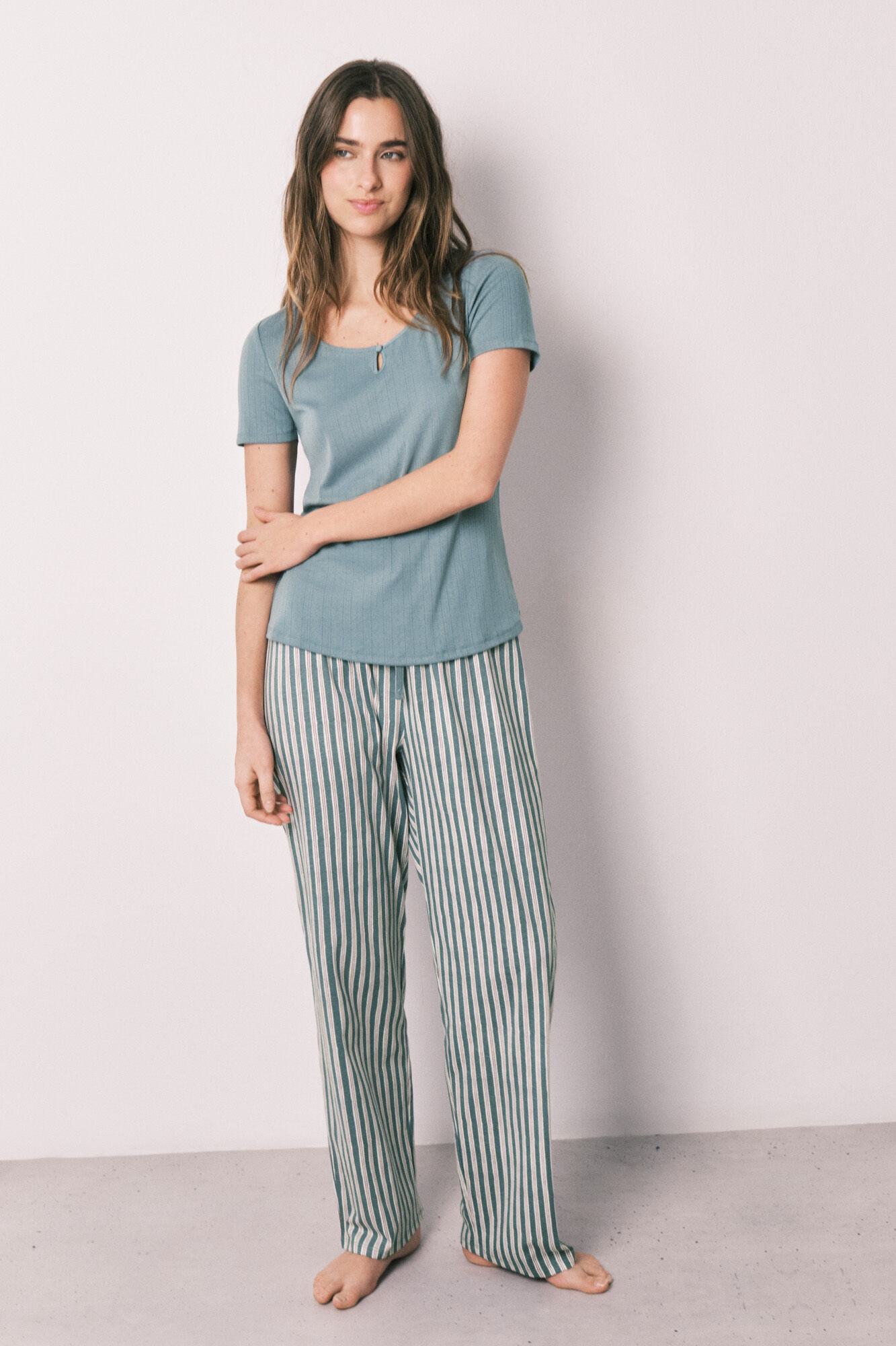 Women'secret Green striped pyjamas