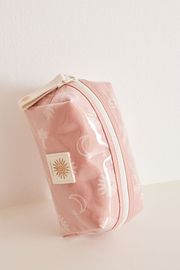 Womensecret Small vanity case with coral print pink