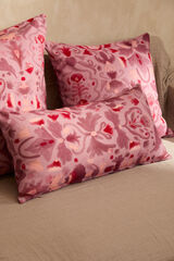 Calma House Rectangular cushion case with floral print Pina pink