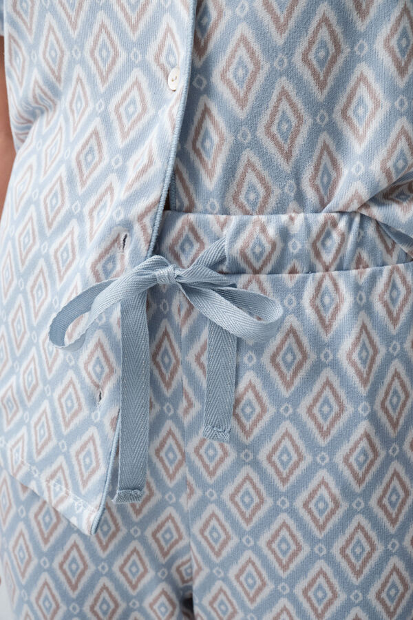 Women'secret Folk print long pyjamas blue