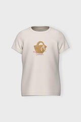 Womensecret Girls' T-shirt with 3D details Bijela