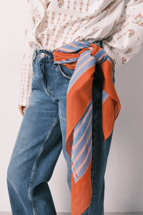 Women'secret Foulard &agrave; rayures bleu bleu