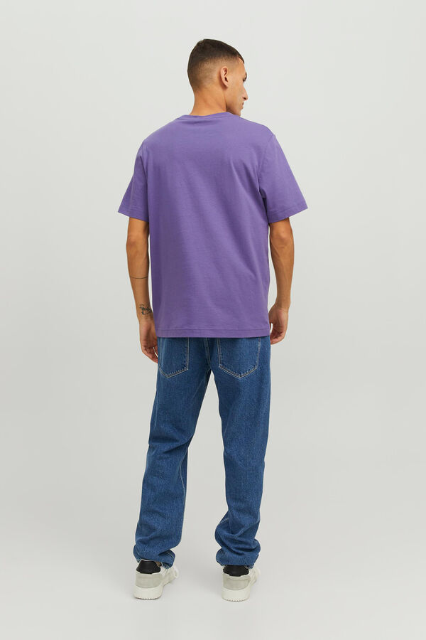 Womensecret Camiseta manga corta print logo algodón orgánico  morado/lila