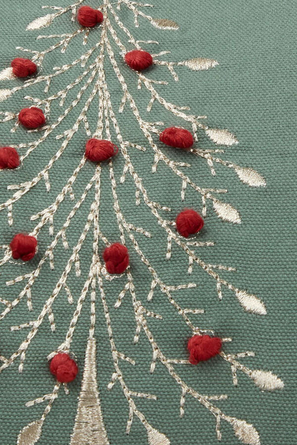 Textura Bestickt mit Tannenbaum- H&uuml;lle Gr&uuml;n