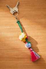 Calma House Fuchsia pompom key ring CANICAS pink