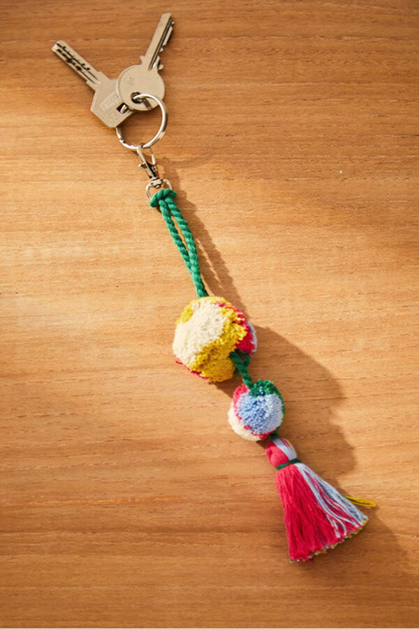 Calma House Fuchsia pompom key ring CANICAS pink