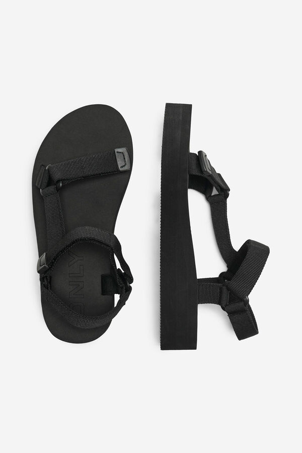 Womensecret Women's sandals with velcro noir
