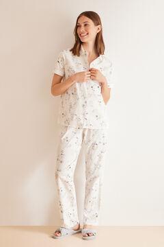 Womensecret Classic long 100% cotton sea pyjamas white