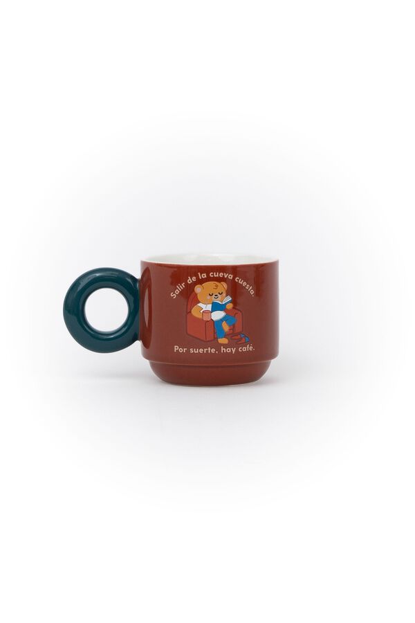 Mr. Wonderful Stackable mug - Leaving the cave is hard. Luckily, there's coffee. printed