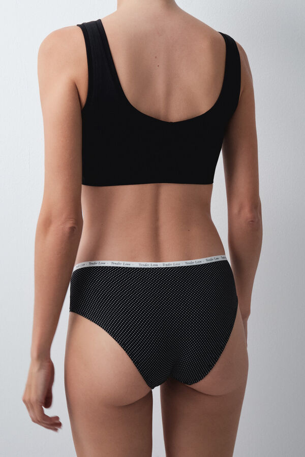 Women'secret Pack 7 bragas anchas algod&oacute;n estampado B&W estampado