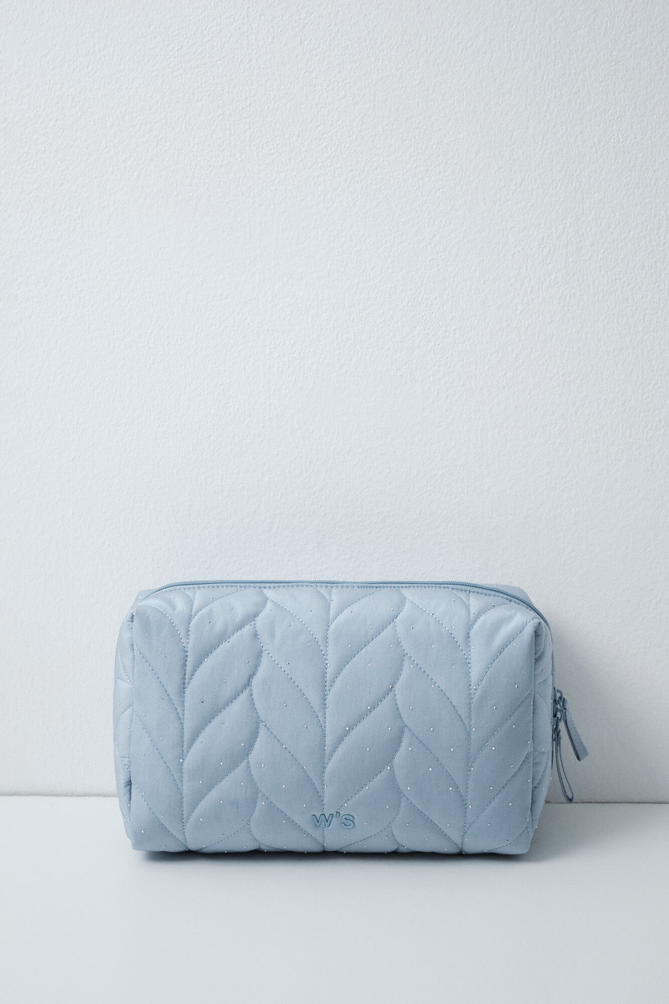 Women'secret Trousse de toilette portefeuille grande matelass&eacute;e bleue