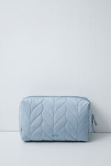 Women'secret Trousse de toilette portefeuille grande matelass&eacute;e bleue bleu