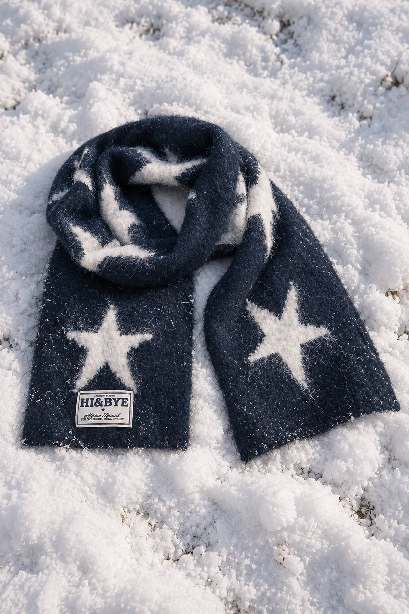 HI&BYE Foulard &eacute;toiles bleu marine