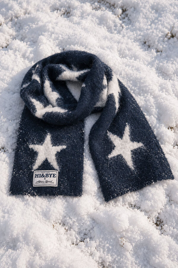 HI&BYE Foulard &eacute;toiles bleu marine bleu