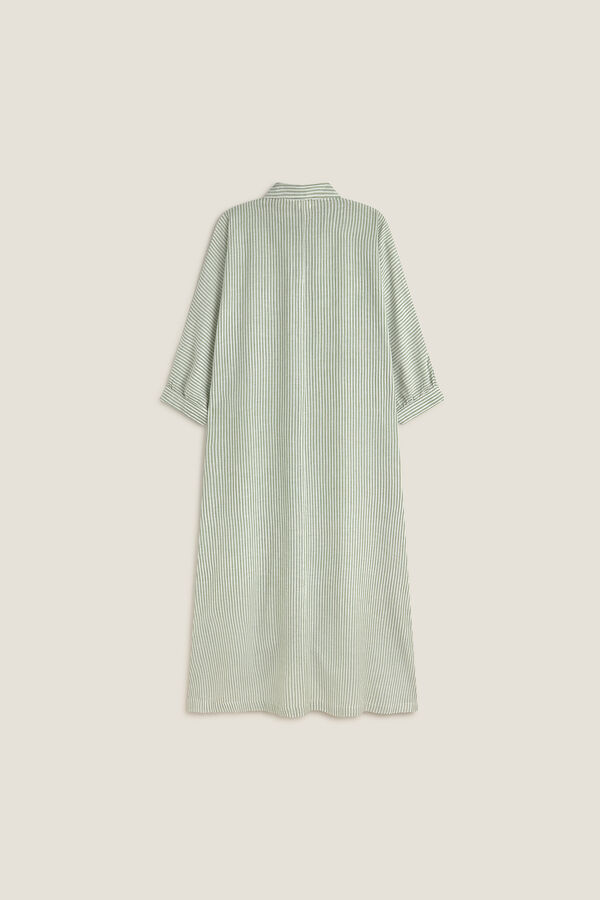 Textura T&uacute;nica algod&oacute;n rayas verde