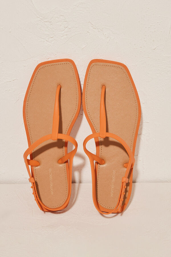 Womensecret Ravne sandale koje mogu da se kvase 100% Narandžasta
