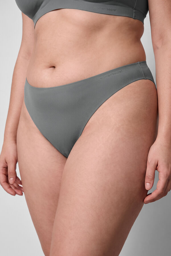 Women'secret Green microfibre and tulle Brazilian panty green