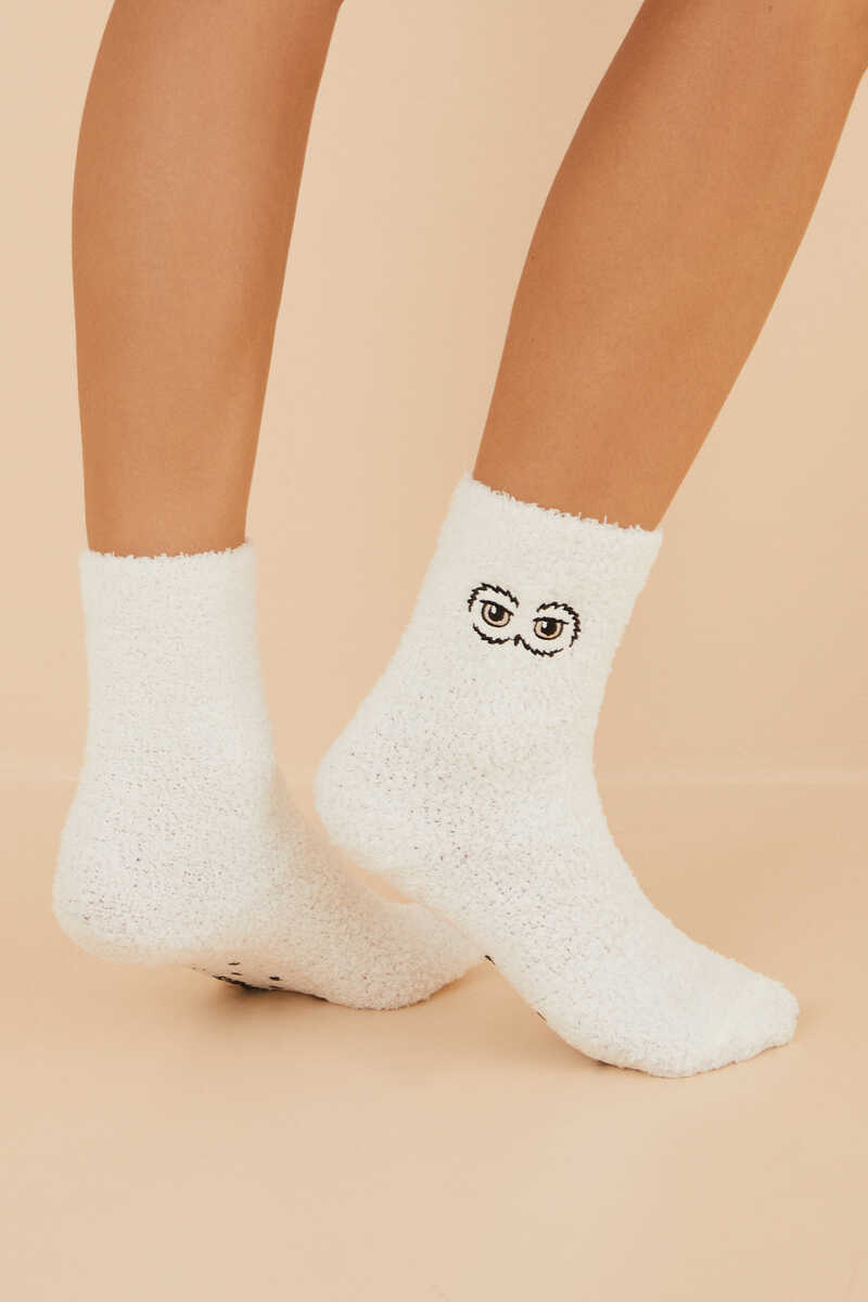 Womensecret White fluffy Harry Potter socks white