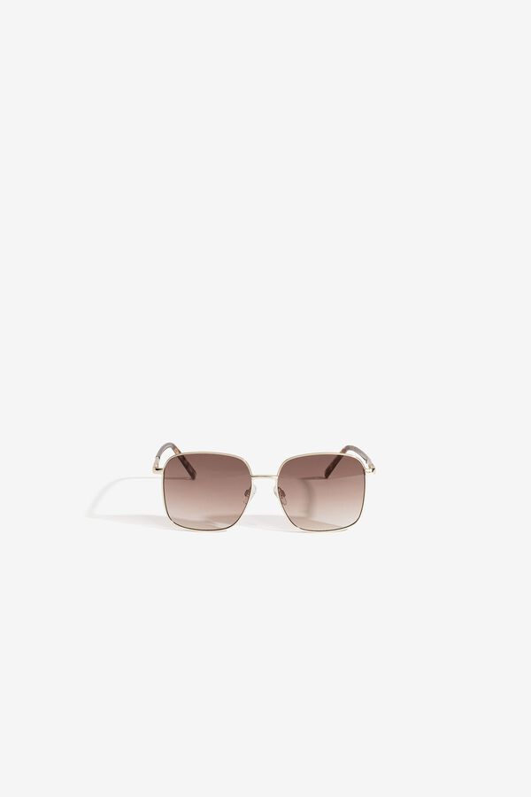 Vilanova Gafas de sol cuadradas met&aacute;licas amarillo