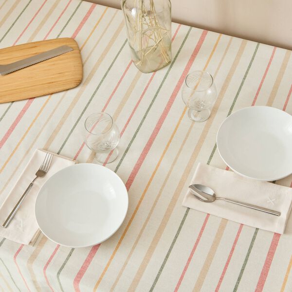 Textura Mantel Antimanchas Rayas yellow