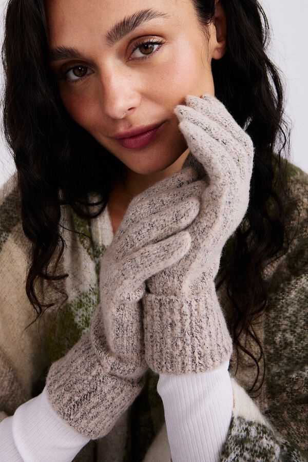 Pieces Knit gloves nude
