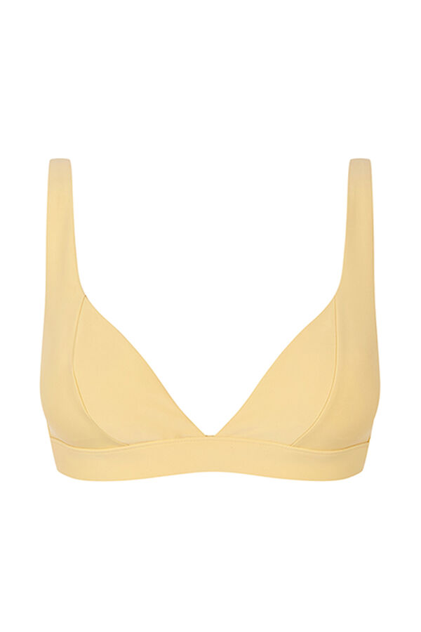 Womensecret Sárga neoprén bandeau bikinifelső rávasalt mintás