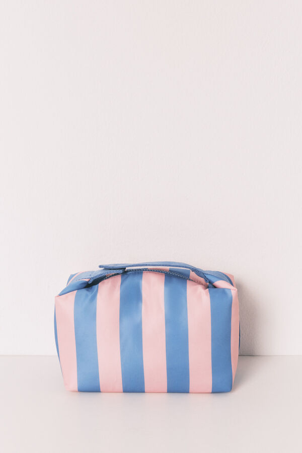 HI&BYE Blue medium striped vanity case blue
