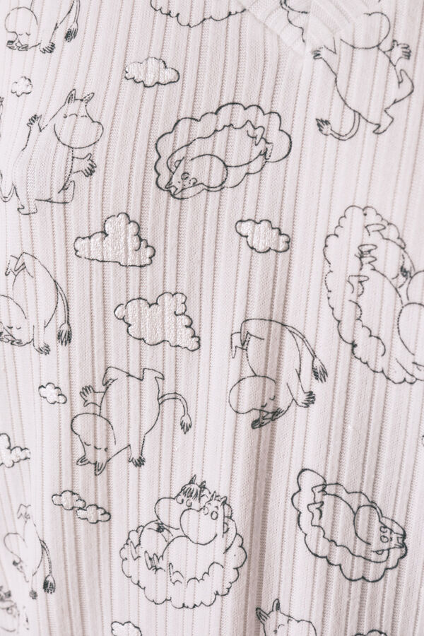 Women'secret Pyjama long c&ocirc;tel&eacute; doux imprim&eacute; Moomin blanc blanc