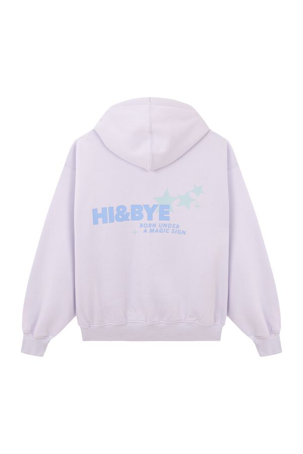 HI&BYE Lilac zip fastening hooded sweatshirt pink