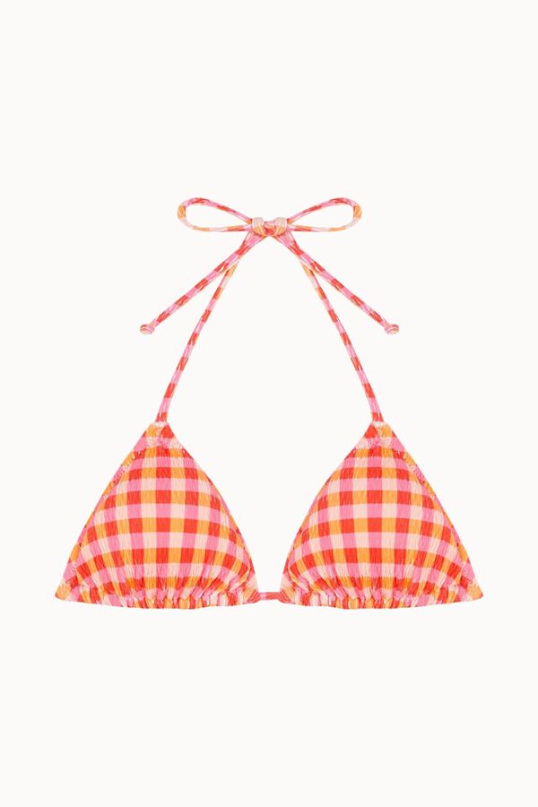 Bohodot Top bikini triangular cuadros vichy estampado