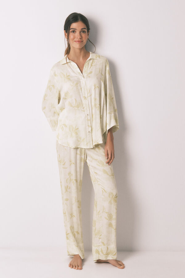 Women'secret Long classic pyjamas with wide sleeves printed