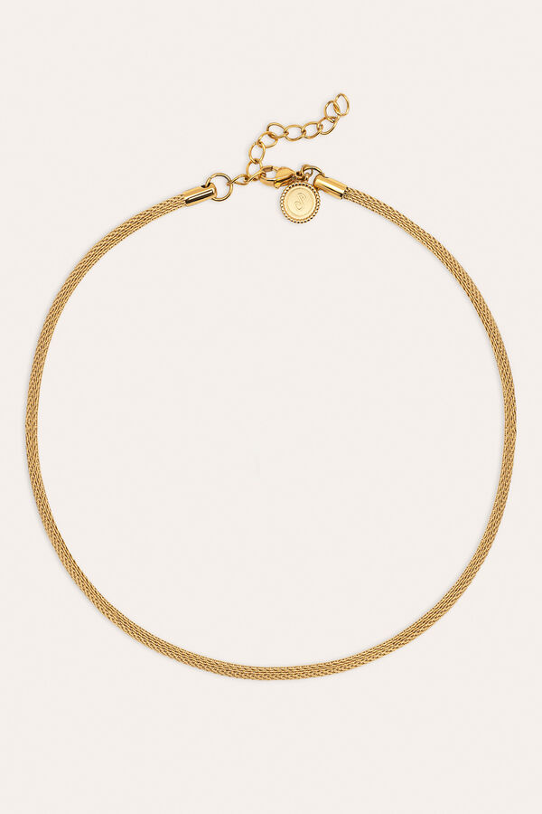 Singularu Mara-Halskette aus vergoldetem Stahl mit Print