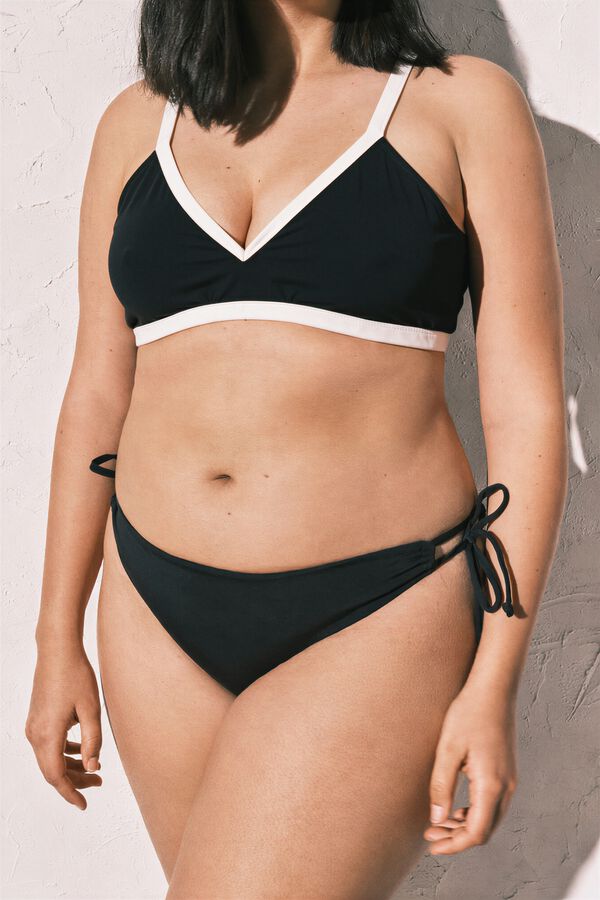Women'secret Crni polusjajni trokutasti gornji dio bikinija Crna