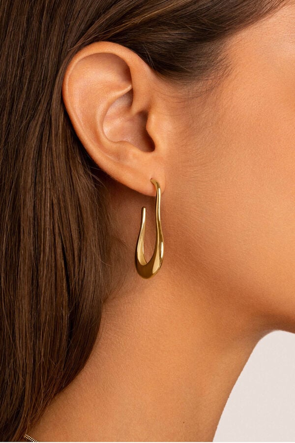 Womensecret Organic Abba gold-plated steel earrings estampado
