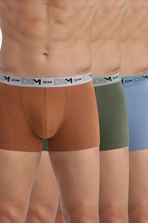DIM Pack de 3 boxers algod&oacute;n el&aacute;stico org&aacute;nico multicolor