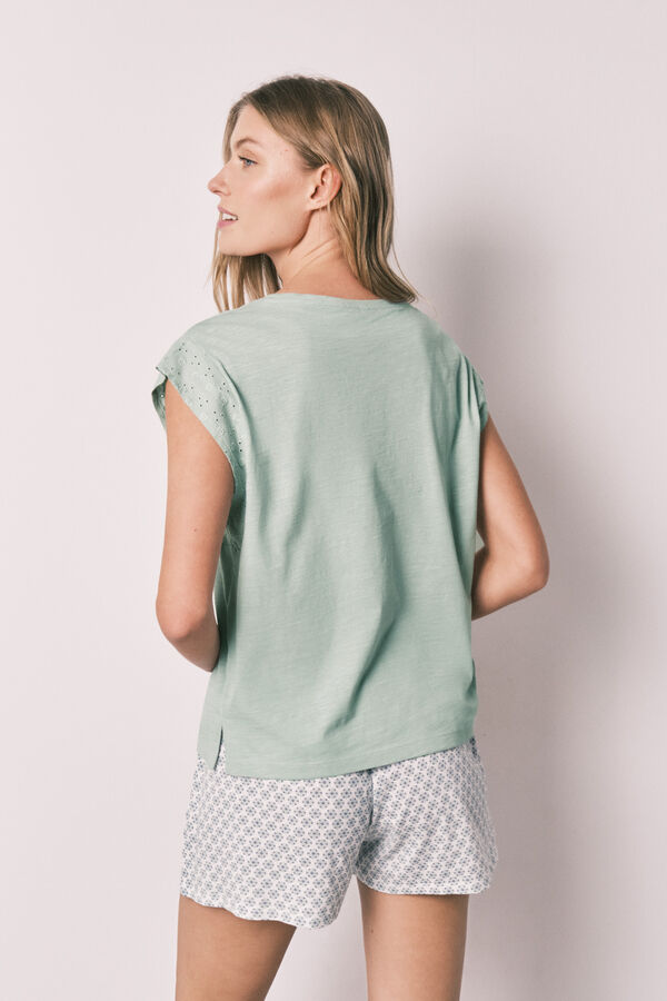 Women'secret Green printed cotton short pyjamas green