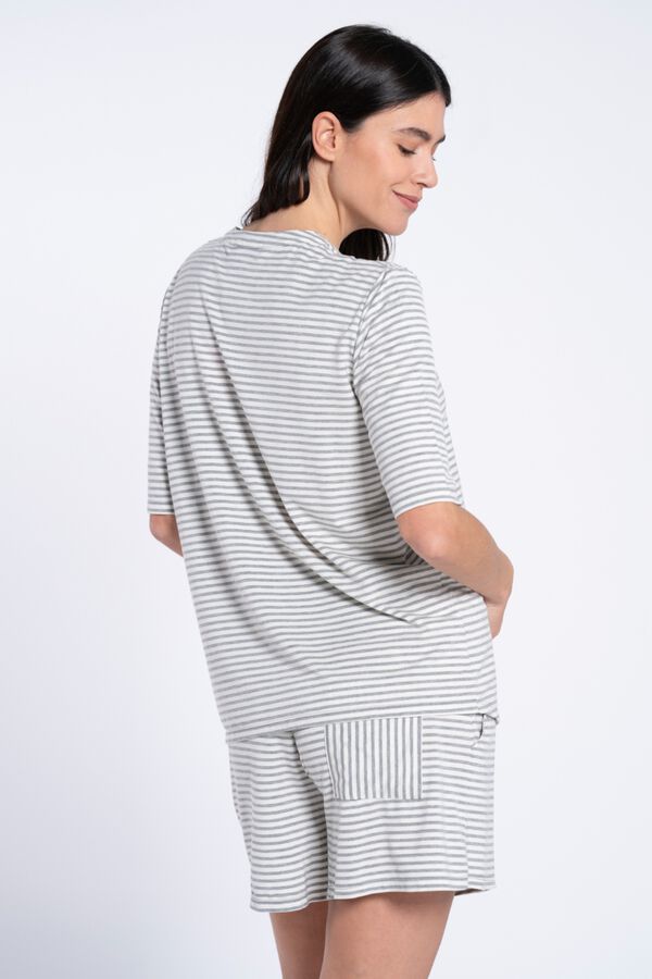 Ohma! Pack home premam&aacute; a rayas y botones estampado