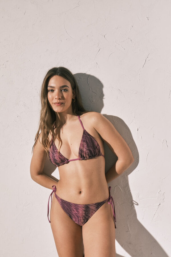 Women'secret Burgundy animal print triangle bikini top brown