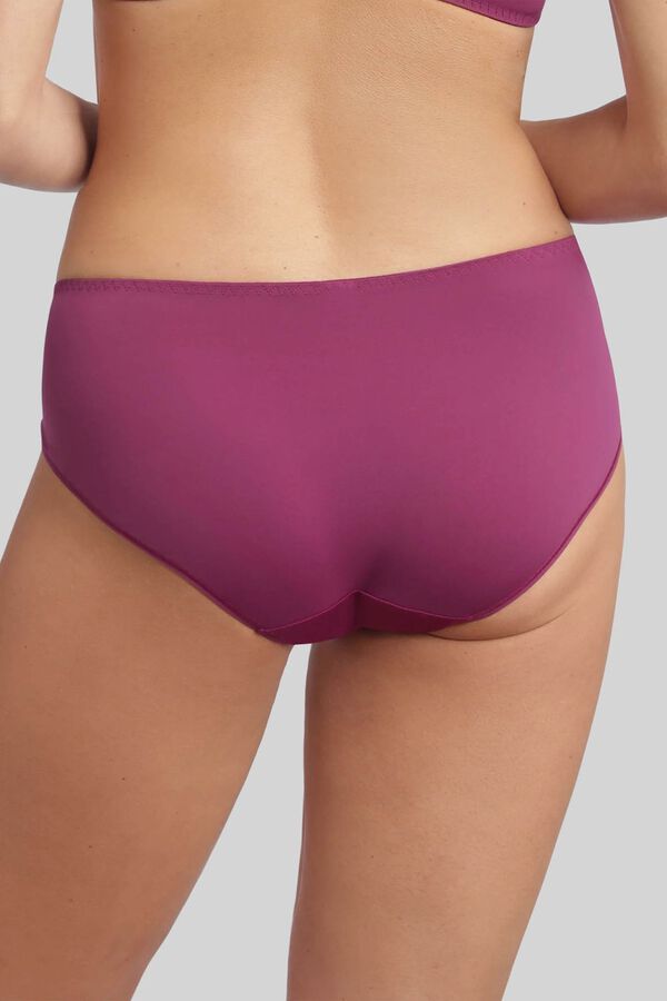 Playtex Cueca alta com bordado floral rosa