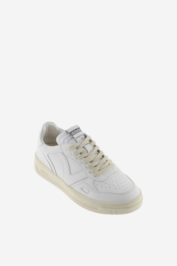 Womensecret Seoul Faux Leather Trainers Weiß