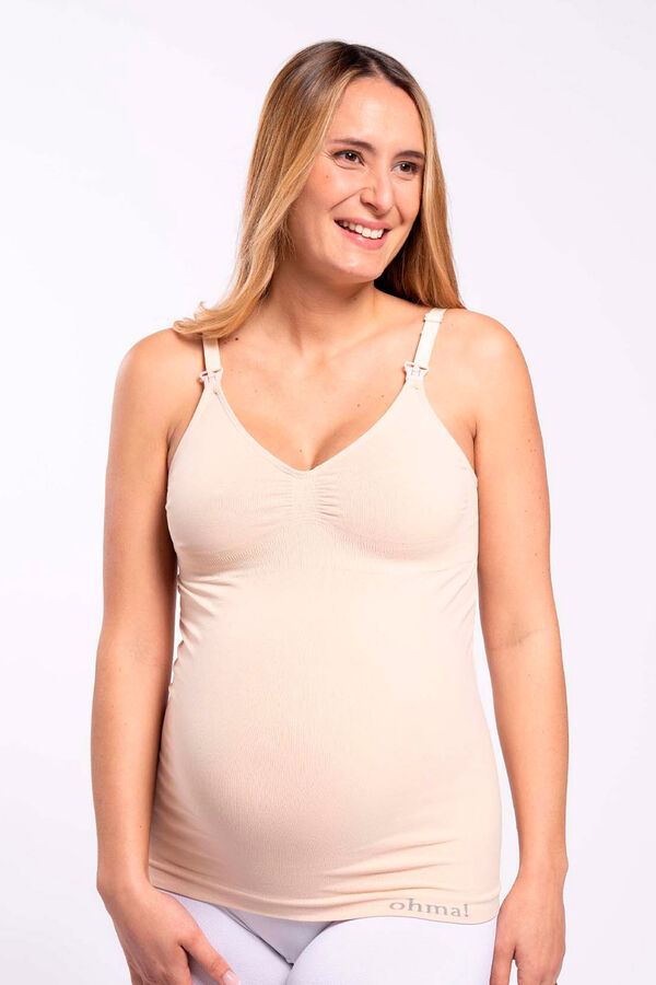 Ohma! Seamless breastfeeding top beige