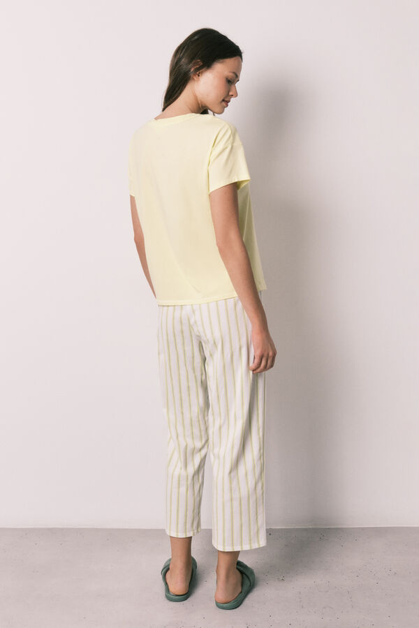 Women'secret Stitch short sleeve capri pyjamas green