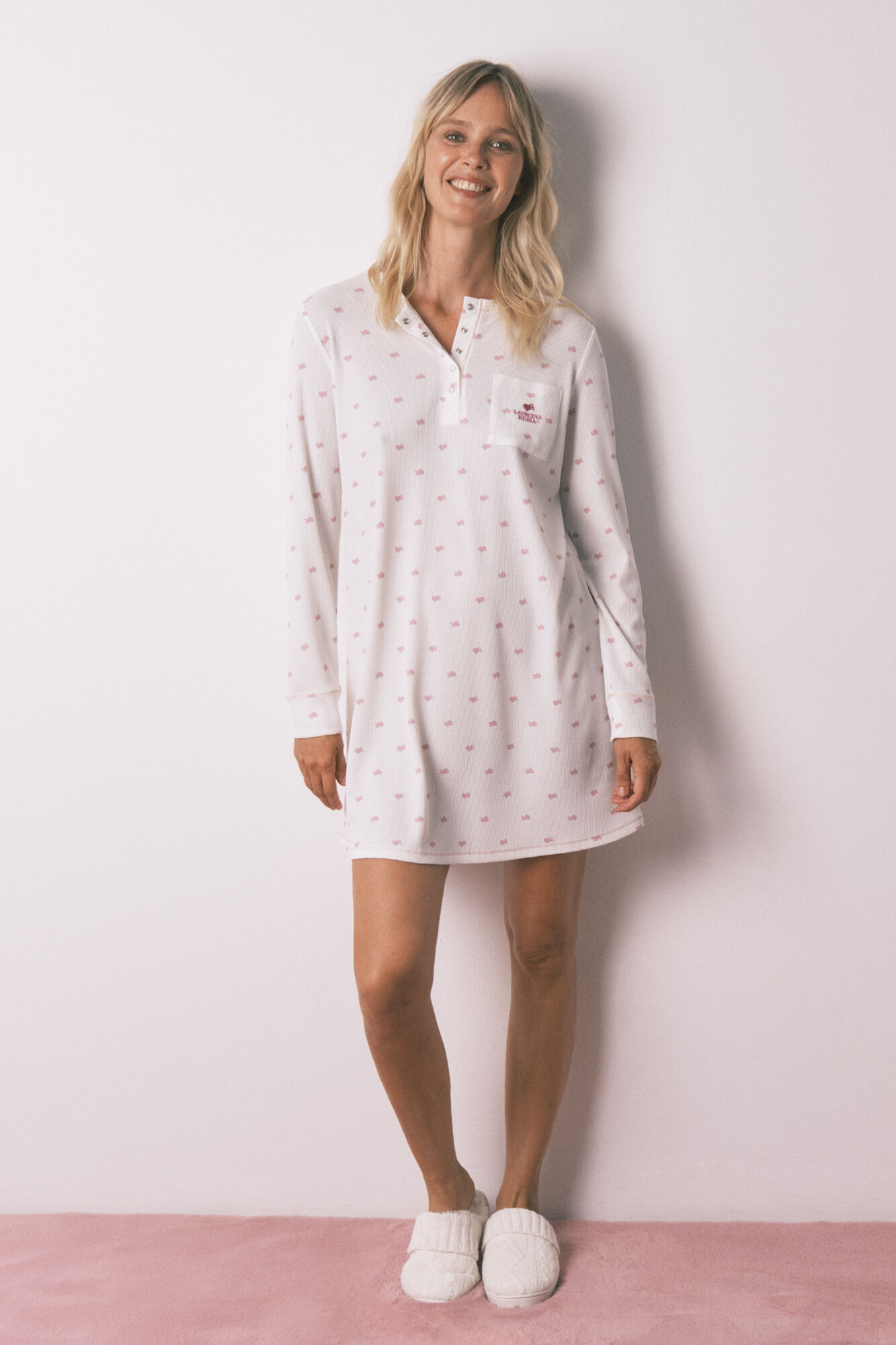 Women'secret Waffle fabric midi nightgown 