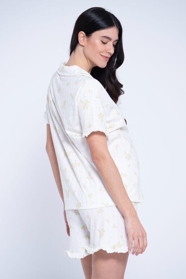 Ohma! Camis&oacute;n premam&aacute; estampado flores blanco