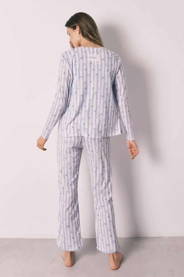 Women'secret Pyjama &agrave; rayures et haut bleu bleu