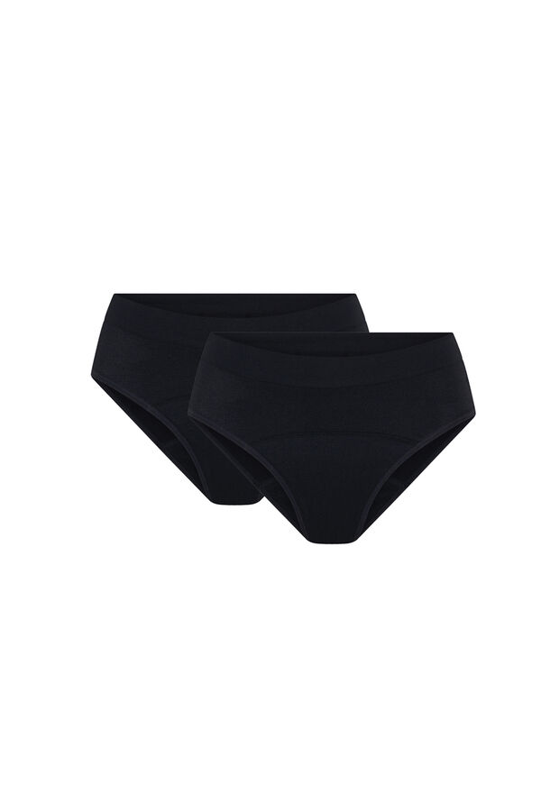 Modibodi Pack 2 Bragas Menstruales Teen Seamless Flujo Abundante Black negro