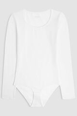 Cotonella Body de gola redonda e manga comprida branco branco