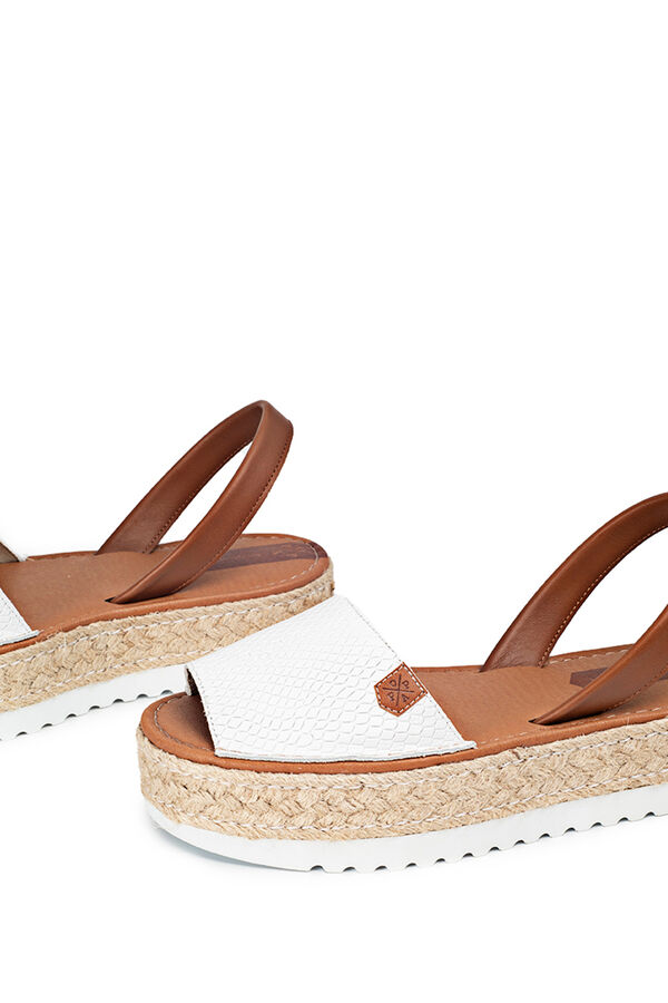Womensecret Saona Snake platform Menorcan sandal blanc
