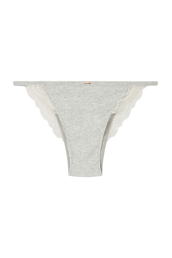 Womensecret Grey cotton Brazilian panty grey