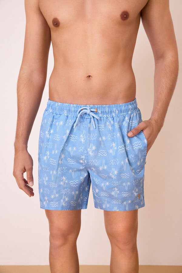 Promise Men's island print swimwear blue